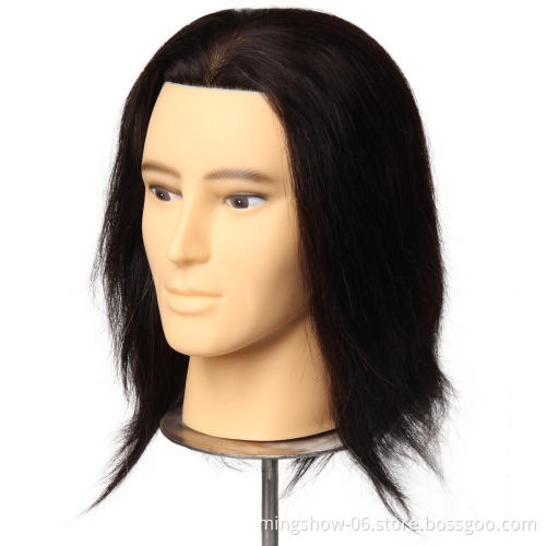 Hairdresser male mannequin head with human hair for sale